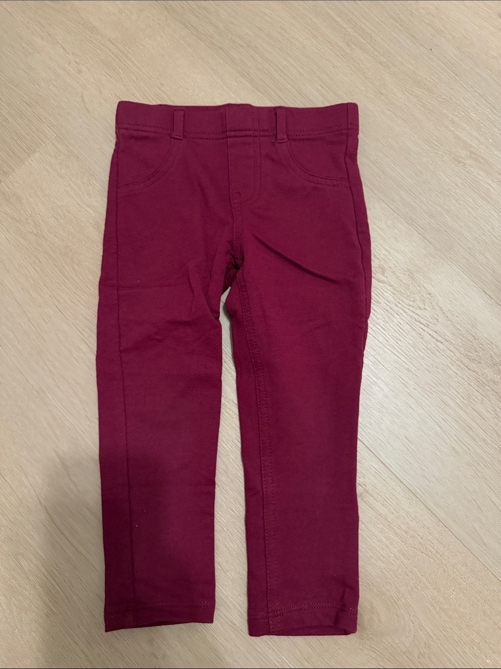 Kids' Burgundy Stretch Pull-On Leggings